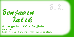 benjamin kalik business card