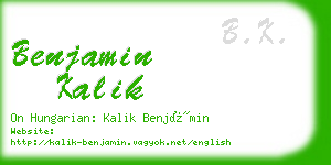 benjamin kalik business card